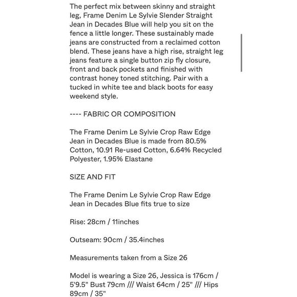 Frame le sylvie crop raw hem high rise jeans size 29 - Picture 13 of 13